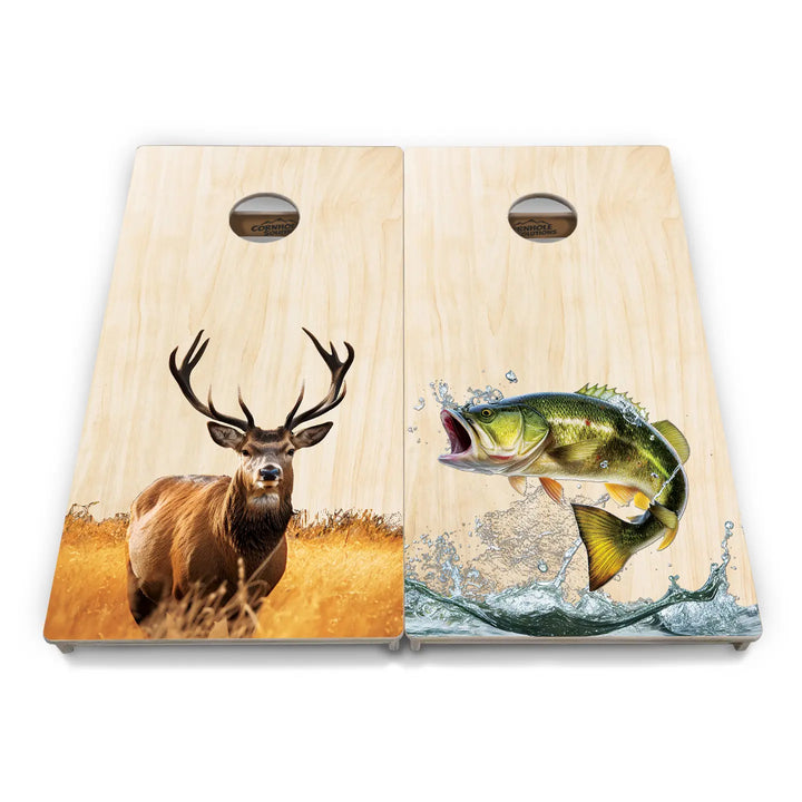 Rustic Flag Deer & Fish Cornhole Boards – Tournament Series