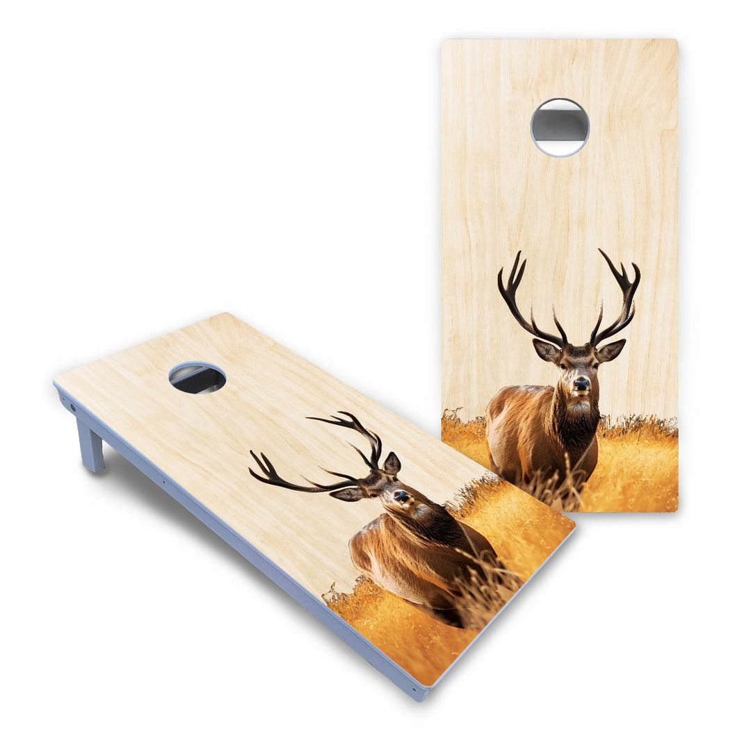 Natural Deer & Fish Cornhole Boards - All Weather Series