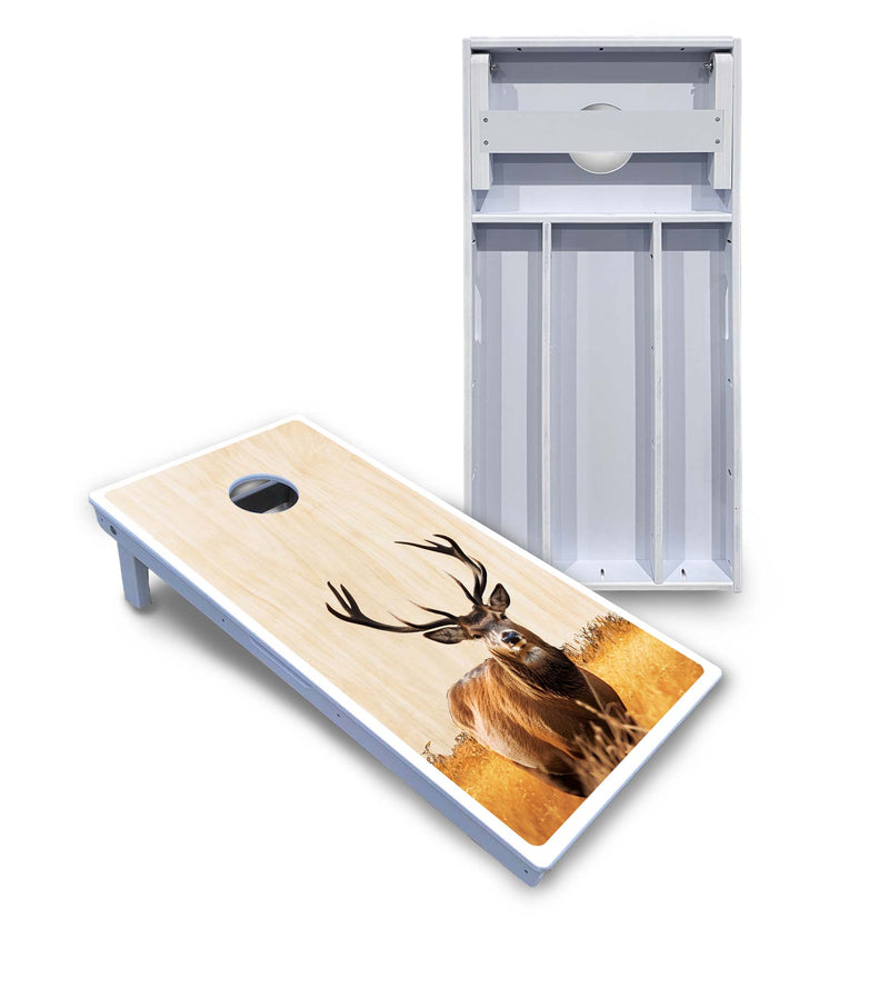 Natural Deer & Fish Cornhole Boards - All Weather Series