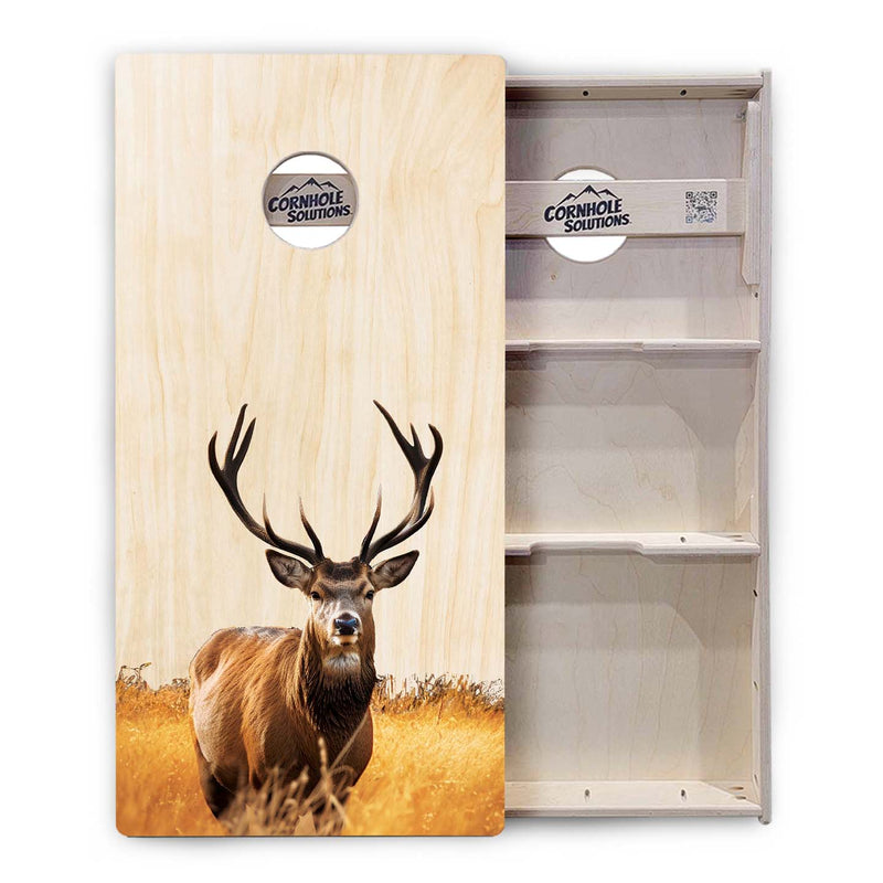 Colorful Deer/Fish Cornhole Bundle - 8 Bags, Carrying Case, Tote Bag Included