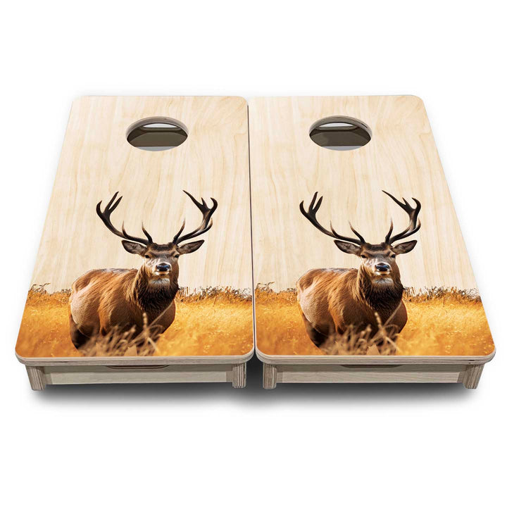 Mini Cornhole Boards - Natural Deer & Fish