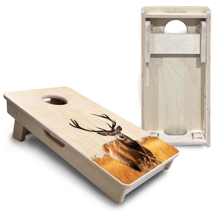 Mini Cornhole Boards - Natural Deer & Fish