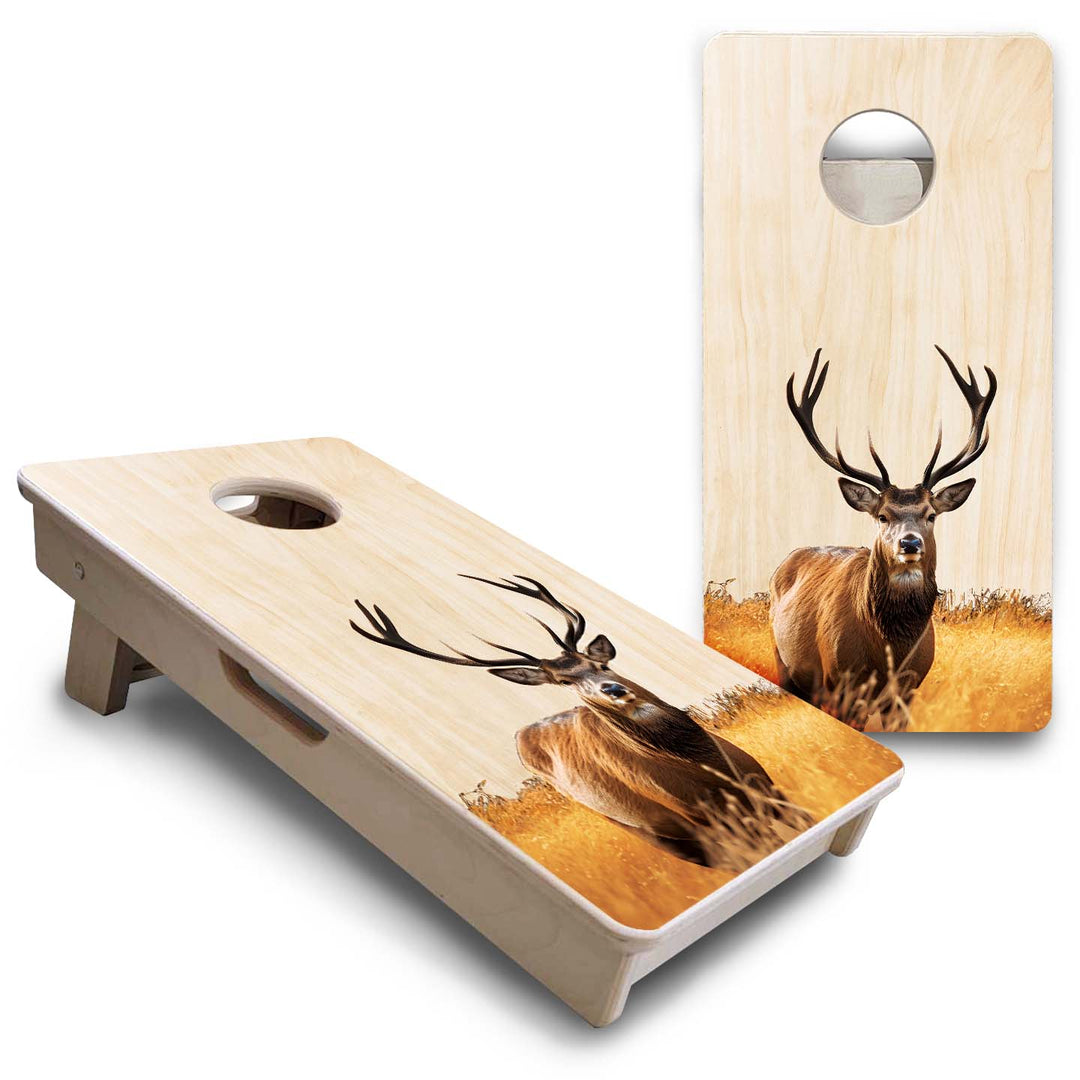 Mini Cornhole Boards - Natural Deer & Fish