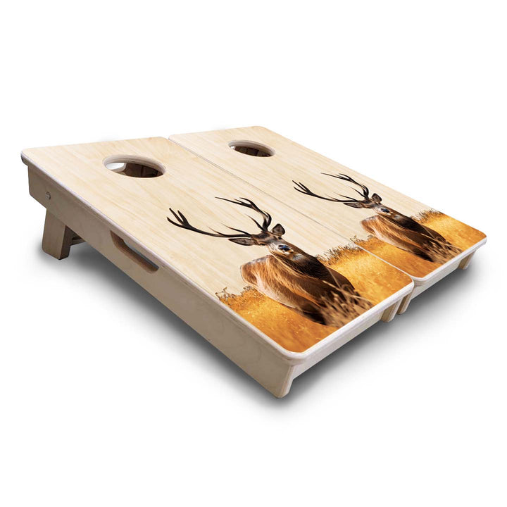 Mini Cornhole Boards - Natural Deer & Fish