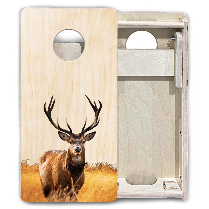 Mini Cornhole Boards - Natural Deer & Fish
