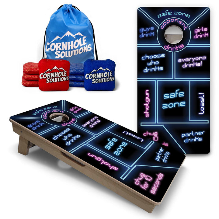 Drinking Game - Vacation Cornhole Board Set (16" x 32") with 8 Mini Bags