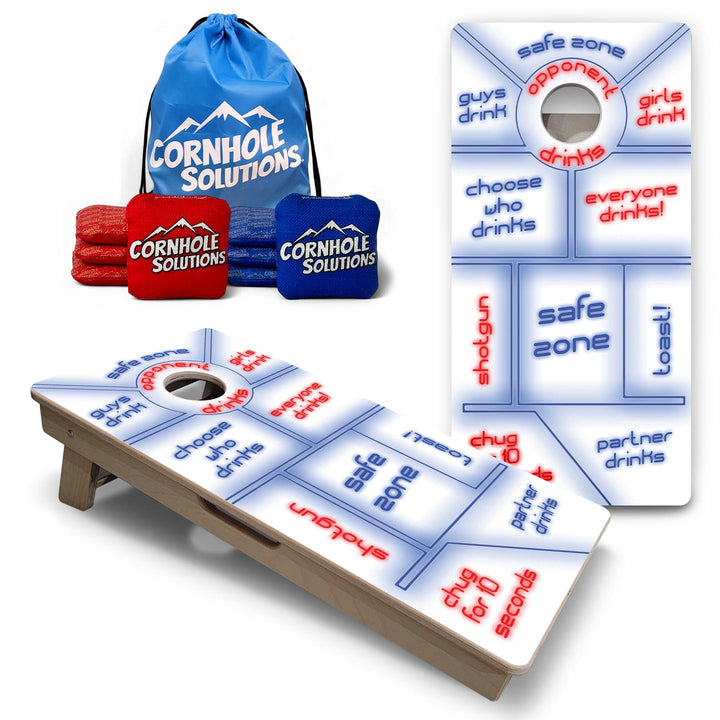Drinking Game - Vacation Cornhole Board Set (16" x 32") with 8 Mini Bags