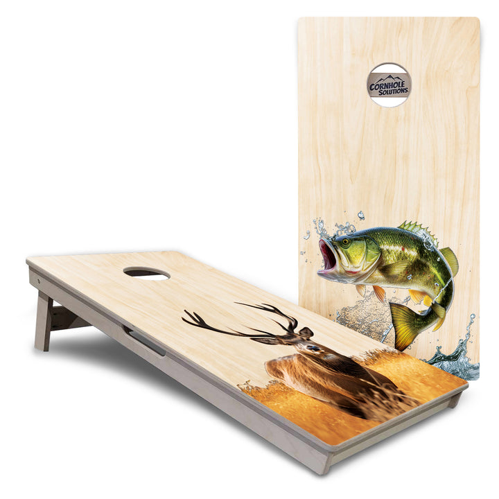 Natural Flag Deer & Fish Cornhole Boards – Tournament Series