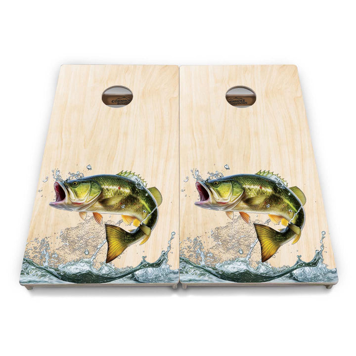 Complete Tournament Cornhole Bundle - Boards, Bags & Carrying Case - Colorful Deer/Fish
