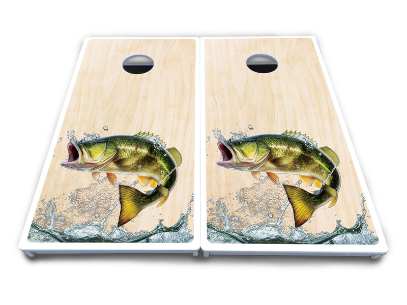 Waterproof - Natural Deer & Fish Design Options - All Weather Boards "Outdoor Solution" 18mm(3/4")Direct UV Printed - Regulation 2' by 4' Cornhole Boards (Set of 2 Boards) Double Thick Legs, with Leg Brace & Dual Support Braces!