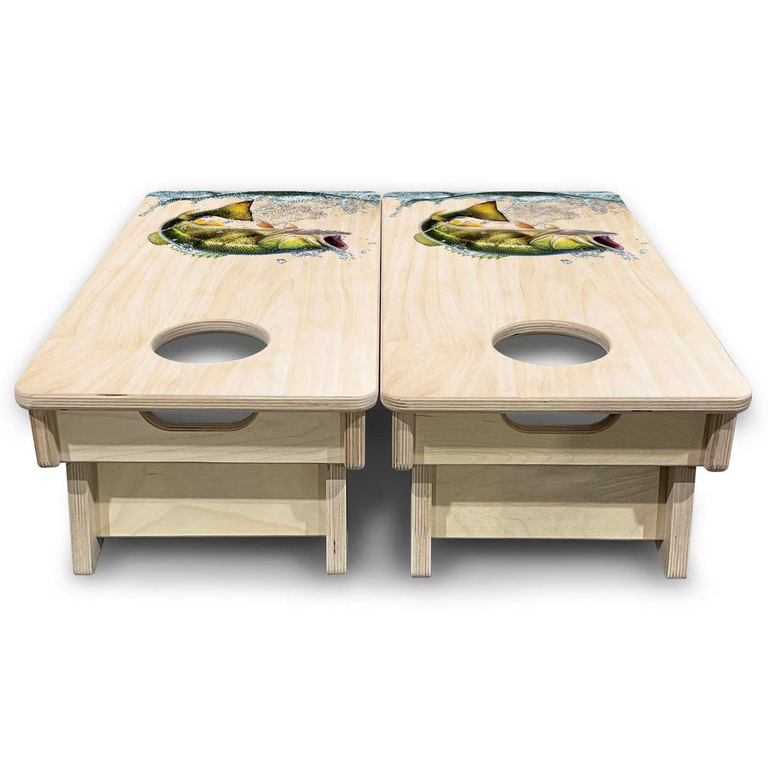 Mini Cornhole Boards - Natural Deer & Fish