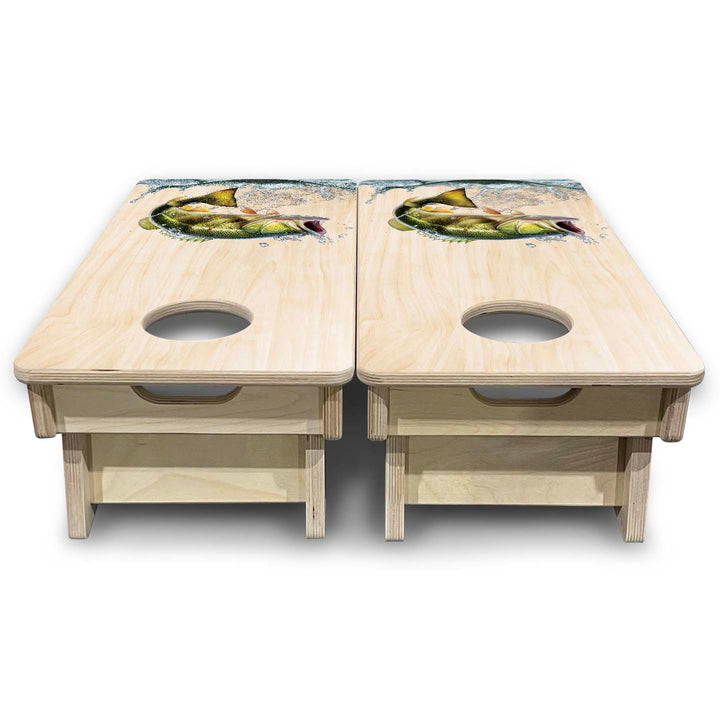 Mini Cornhole Boards - Natural Deer & Fish