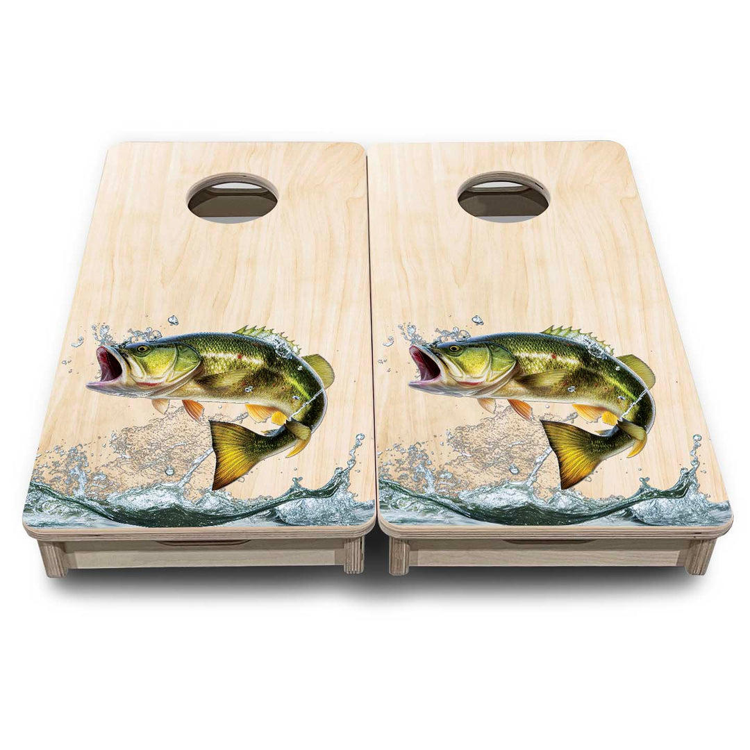 Mini Cornhole Boards - Natural Deer & Fish