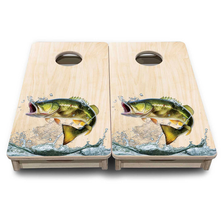 Mini Cornhole Boards - Natural Deer & Fish