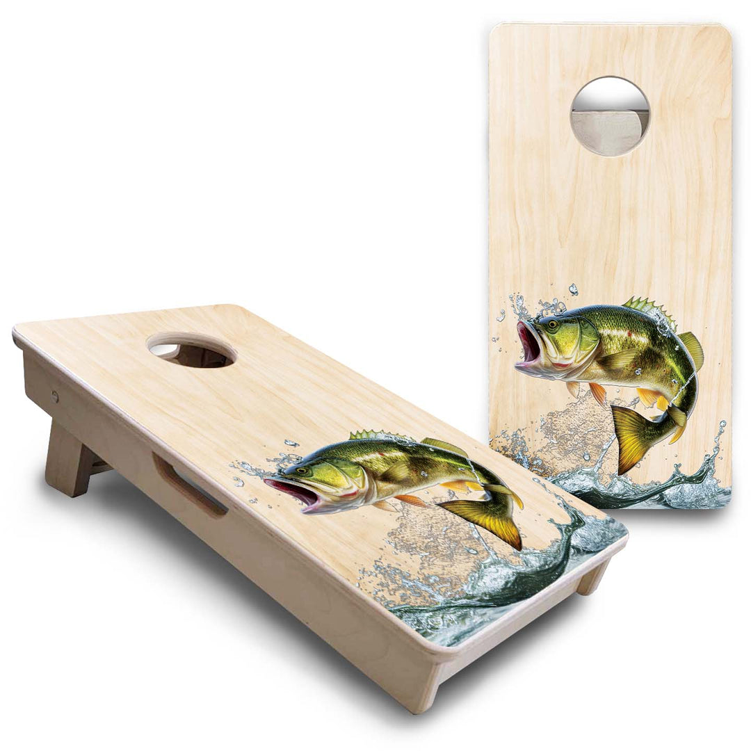 Mini Cornhole Boards - Natural Deer & Fish