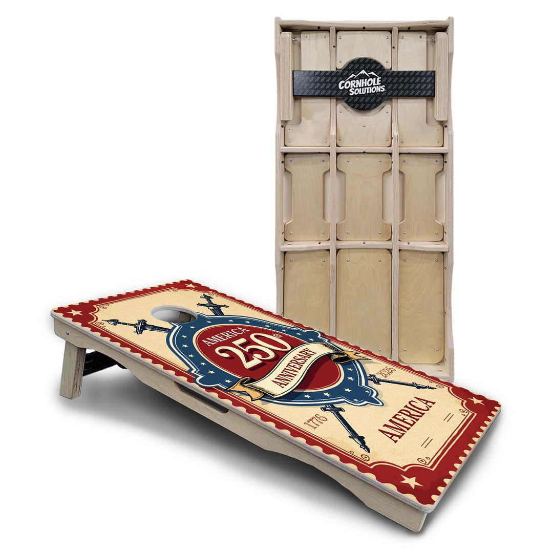America Stamp Collection Cornhole Boards – UV Printed, Professional UV Clear Coat, 3/4" Baltic Birch, Pro Lite or Pro Elite