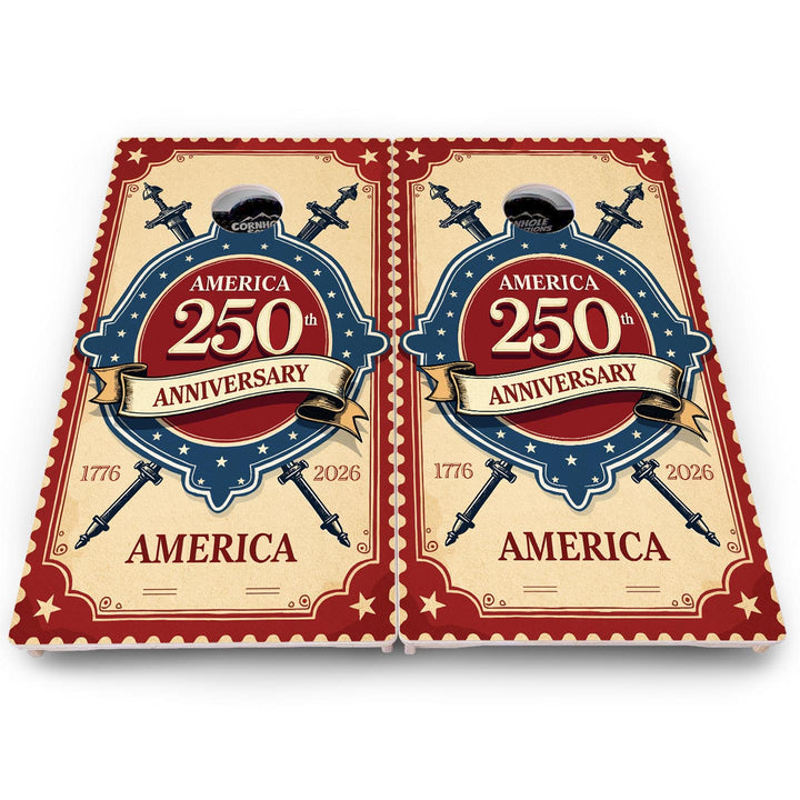 America Stamp Collection Cornhole Boards – UV Printed, Professional UV Clear Coat, 3/4" Baltic Birch, Pro Lite or Pro Elite