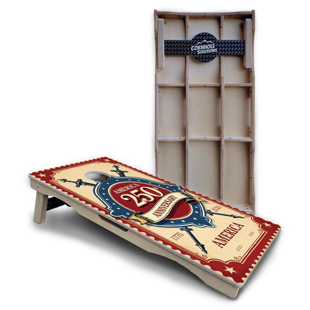 America Stamp Collection Cornhole Boards – UV Printed, Professional UV Clear Coat, 3/4" Baltic Birch, Pro Lite or Pro Elite