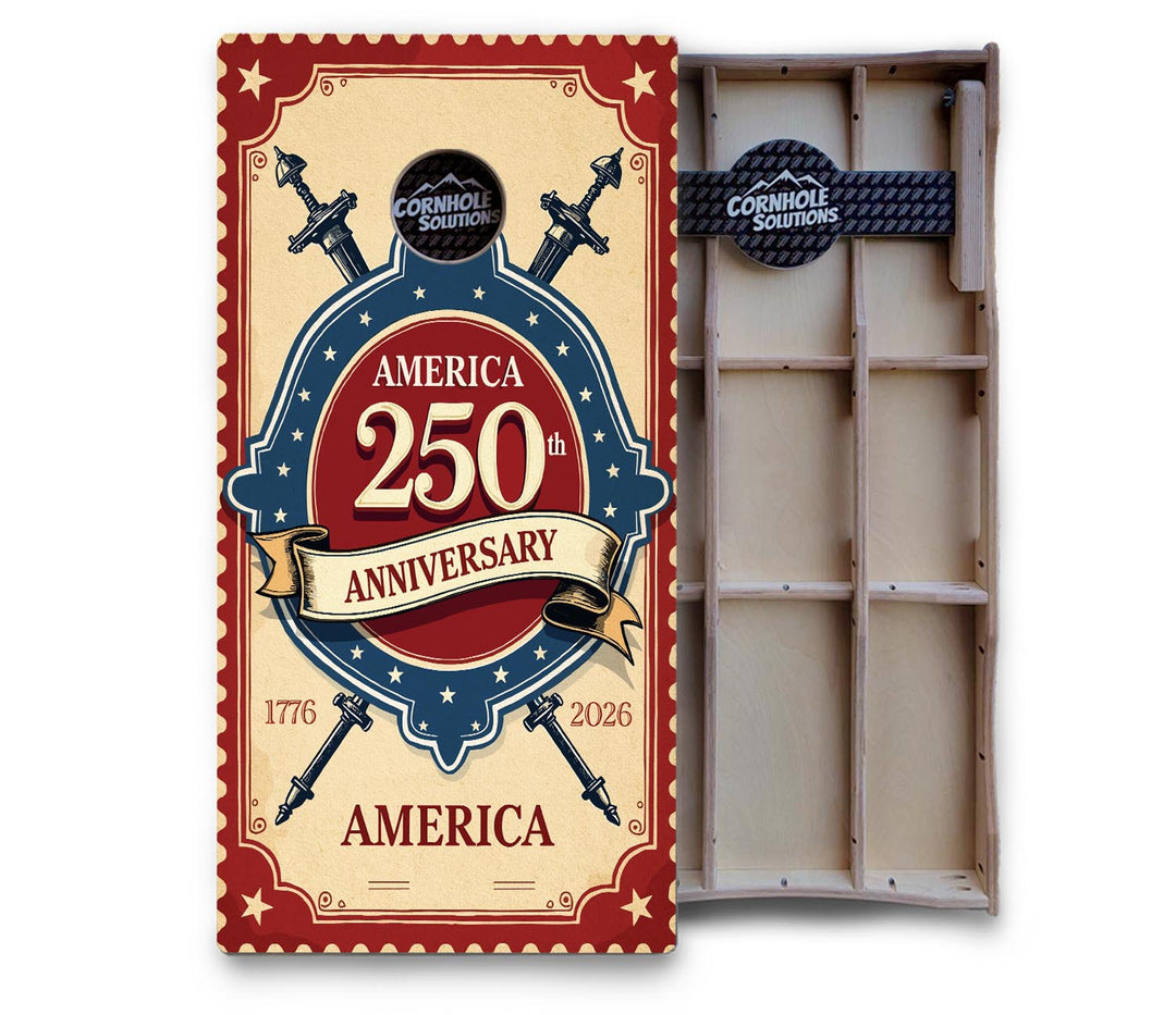 America Stamp Collection Cornhole Boards – UV Printed, Professional UV Clear Coat, 3/4" Baltic Birch, Pro Lite or Pro Elite
