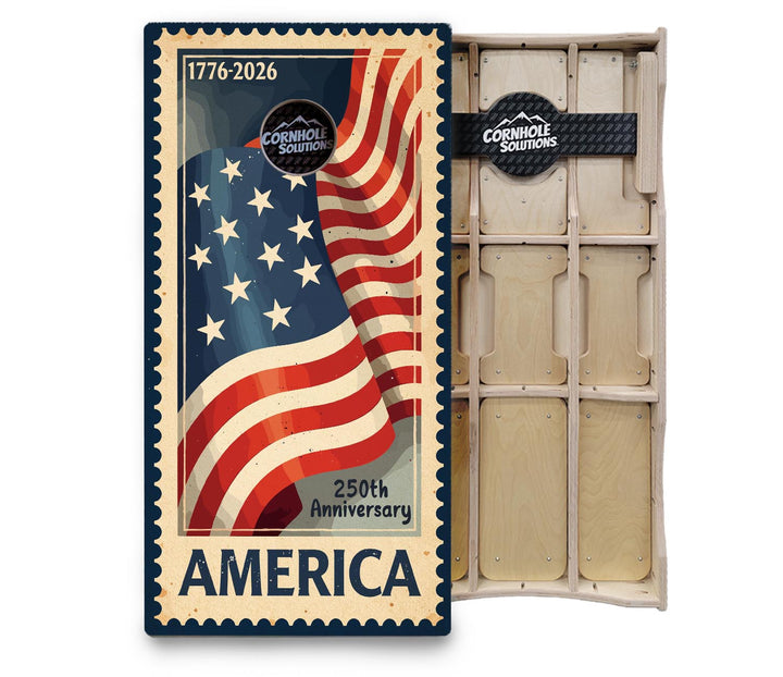 America Stamp Collection Cornhole Boards – UV Printed, Professional UV Clear Coat, 3/4" Baltic Birch, Pro Lite or Pro Elite