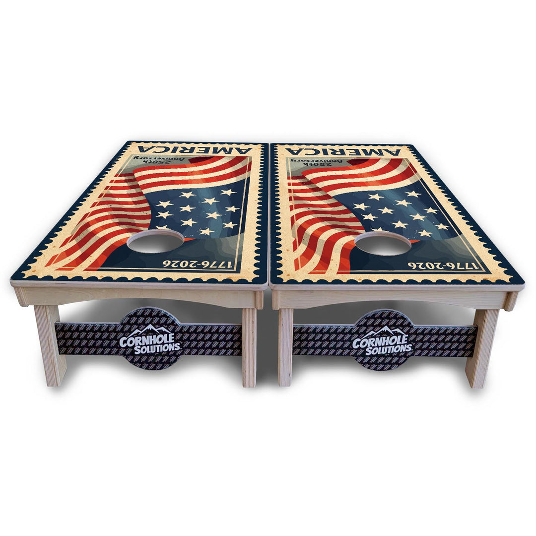 America Stamp Collection Cornhole Boards – UV Printed, Professional UV Clear Coat, 3/4" Baltic Birch, Pro Lite or Pro Elite