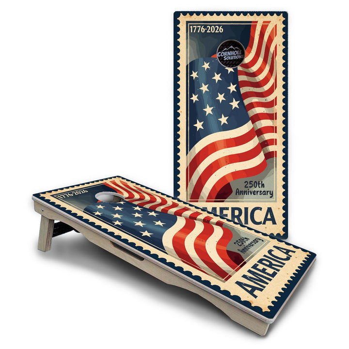 America Stamp Collection Cornhole Boards – UV Printed, Professional UV Clear Coat, 3/4" Baltic Birch, Pro Lite or Pro Elite