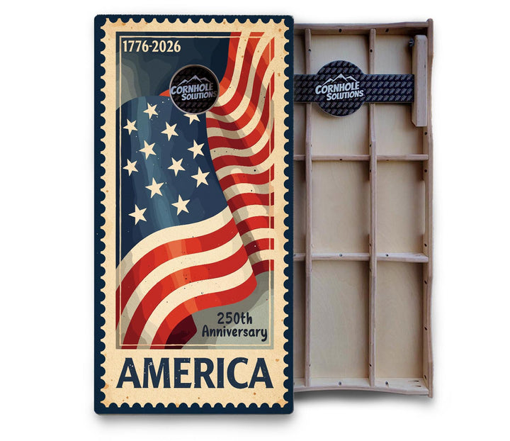America Stamp Collection Cornhole Boards – UV Printed, Professional UV Clear Coat, 3/4" Baltic Birch, Pro Lite or Pro Elite