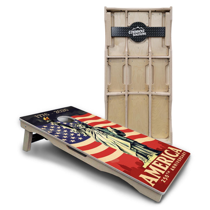 America Stamp Collection Cornhole Boards – UV Printed, Professional UV Clear Coat, 3/4" Baltic Birch, Pro Lite or Pro Elite