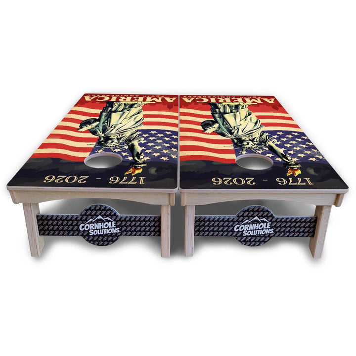 America Stamp Collection Cornhole Boards – UV Printed, Professional UV Clear Coat, 3/4" Baltic Birch, Pro Lite or Pro Elite