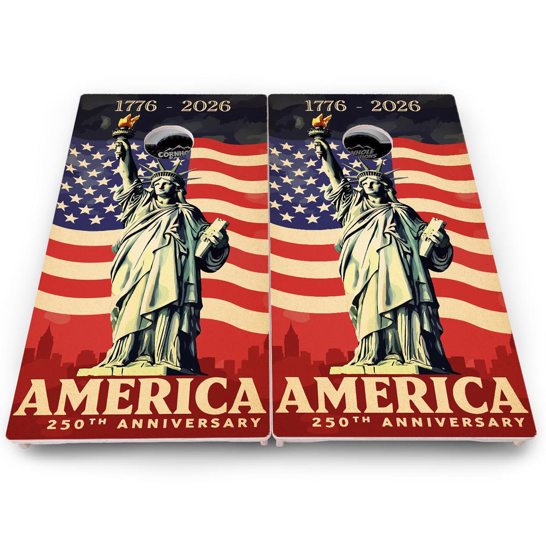 America Stamp Collection Cornhole Boards – UV Printed, Professional UV Clear Coat, 3/4" Baltic Birch, Pro Lite or Pro Elite