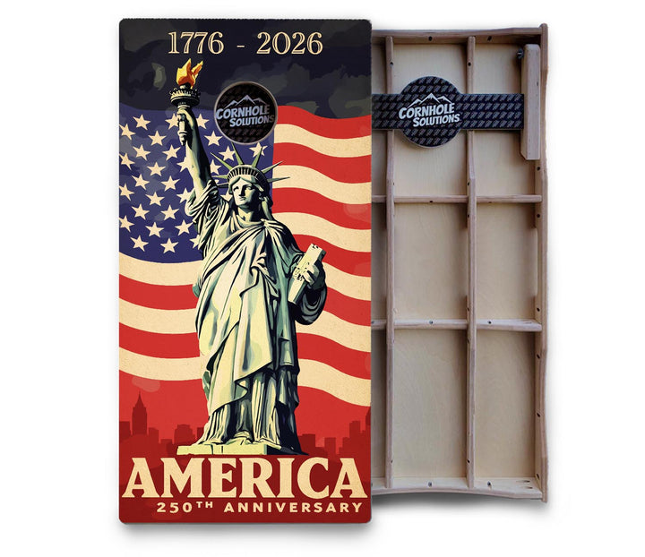 America Stamp Collection Cornhole Boards – UV Printed, Professional UV Clear Coat, 3/4" Baltic Birch, Pro Lite or Pro Elite