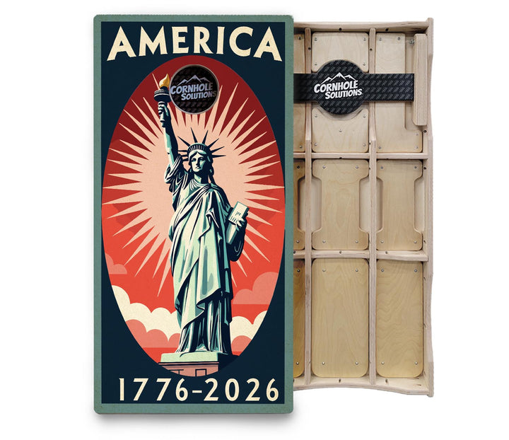 America Stamp Collection Cornhole Boards – UV Printed, Professional UV Clear Coat, 3/4" Baltic Birch, Pro Lite or Pro Elite