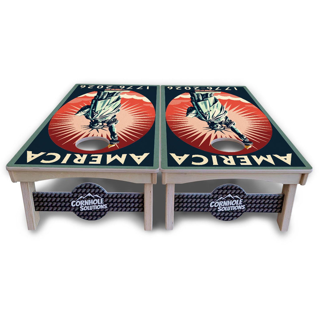 America Stamp Collection Cornhole Boards – UV Printed, Professional UV Clear Coat, 3/4" Baltic Birch, Pro Lite or Pro Elite