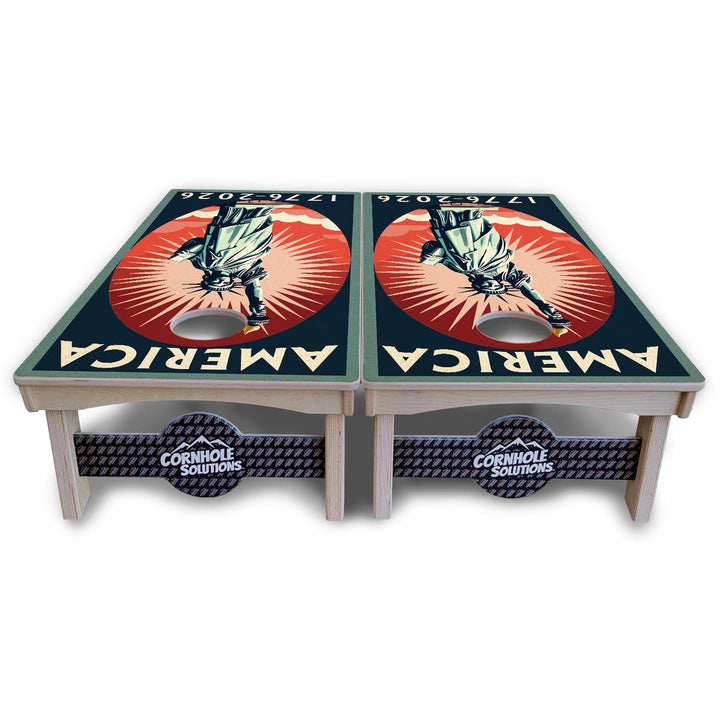 America Stamp Collection Cornhole Boards – UV Printed, Professional UV Clear Coat, 3/4" Baltic Birch, Pro Lite or Pro Elite