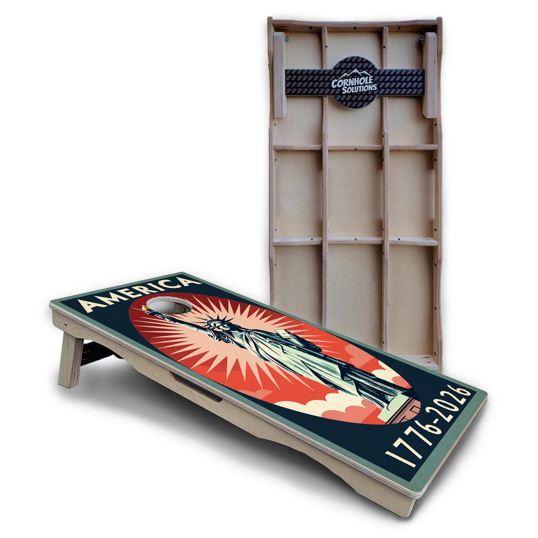 America Stamp Collection Cornhole Boards – UV Printed, Professional UV Clear Coat, 3/4" Baltic Birch, Pro Lite or Pro Elite