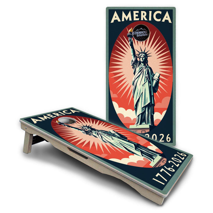 America Stamp Collection Cornhole Boards – UV Printed, Professional UV Clear Coat, 3/4" Baltic Birch, Pro Lite or Pro Elite