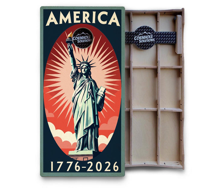 America Stamp Collection Cornhole Boards – UV Printed, Professional UV Clear Coat, 3/4" Baltic Birch, Pro Lite or Pro Elite