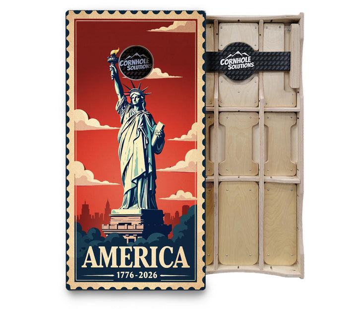 America Stamp Collection Cornhole Boards – UV Printed, Professional UV Clear Coat, 3/4" Baltic Birch, Pro Lite or Pro Elite