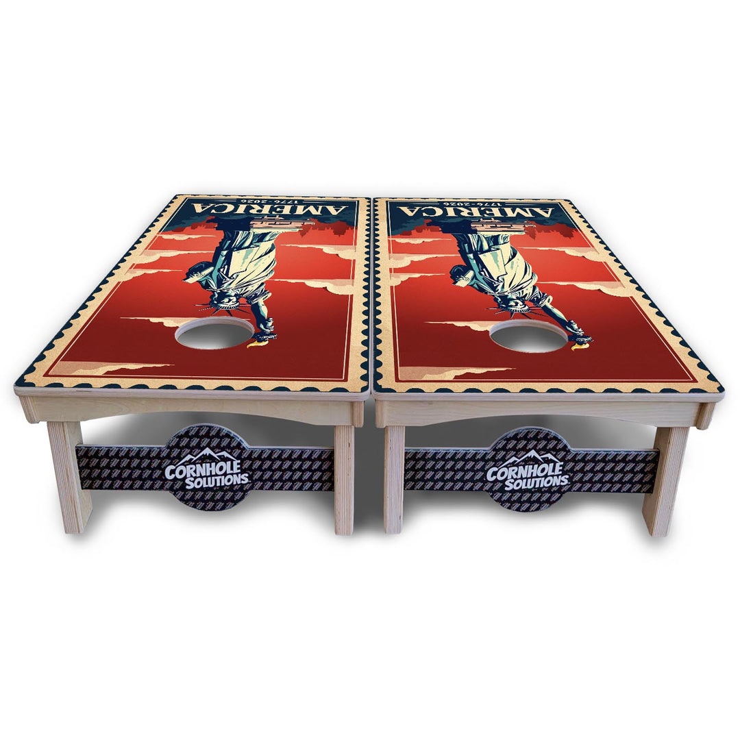 America Stamp Collection Cornhole Boards – UV Printed, Professional UV Clear Coat, 3/4" Baltic Birch, Pro Lite or Pro Elite