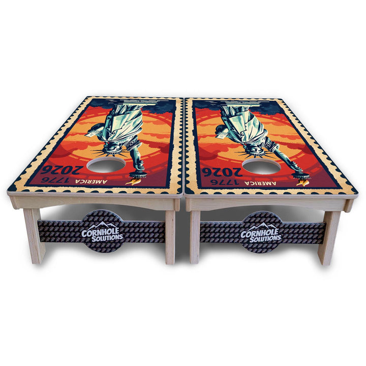 America Stamp Collection Cornhole Boards – UV Printed, Professional UV Clear Coat, 3/4" Baltic Birch, Pro Lite or Pro Elite