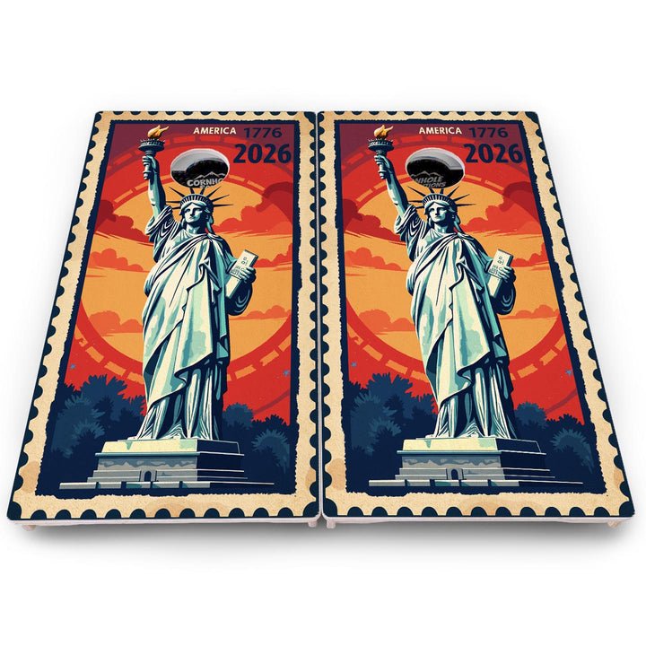 America Stamp Collection Cornhole Boards – UV Printed, Professional UV Clear Coat, 3/4" Baltic Birch, Pro Lite or Pro Elite