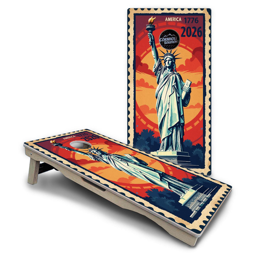America Stamp Collection Cornhole Boards – UV Printed, Professional UV Clear Coat, 3/4" Baltic Birch, Pro Lite or Pro Elite