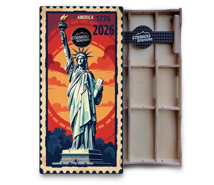America Stamp Collection Cornhole Boards – UV Printed, Professional UV Clear Coat, 3/4" Baltic Birch, Pro Lite or Pro Elite