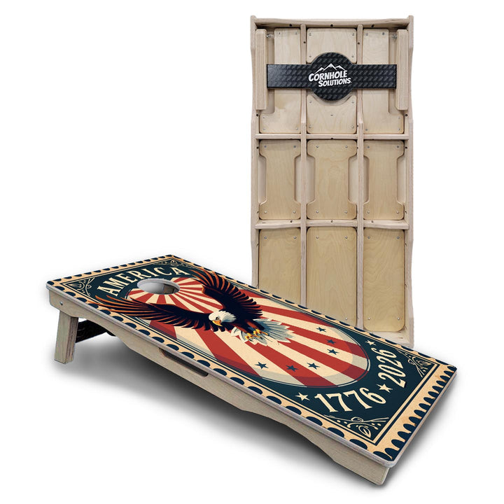 America Stamp Collection Cornhole Boards – UV Printed, Professional UV Clear Coat, 3/4" Baltic Birch, Pro Lite or Pro Elite