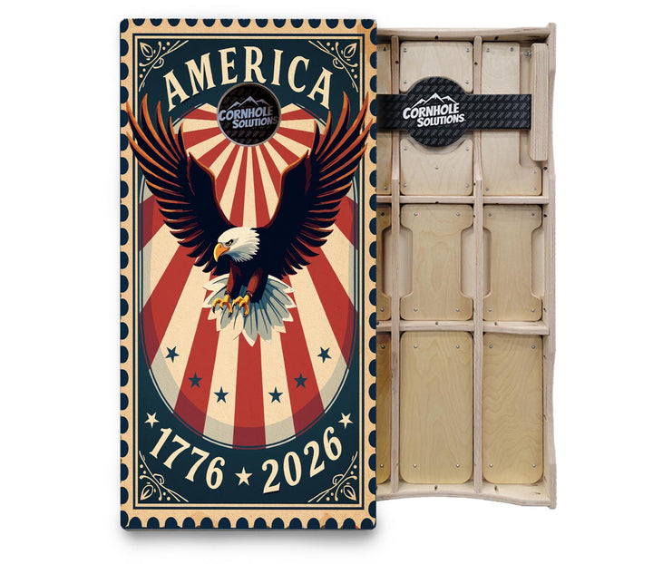 America Stamp Collection Cornhole Boards – UV Printed, Professional UV Clear Coat, 3/4" Baltic Birch, Pro Lite or Pro Elite