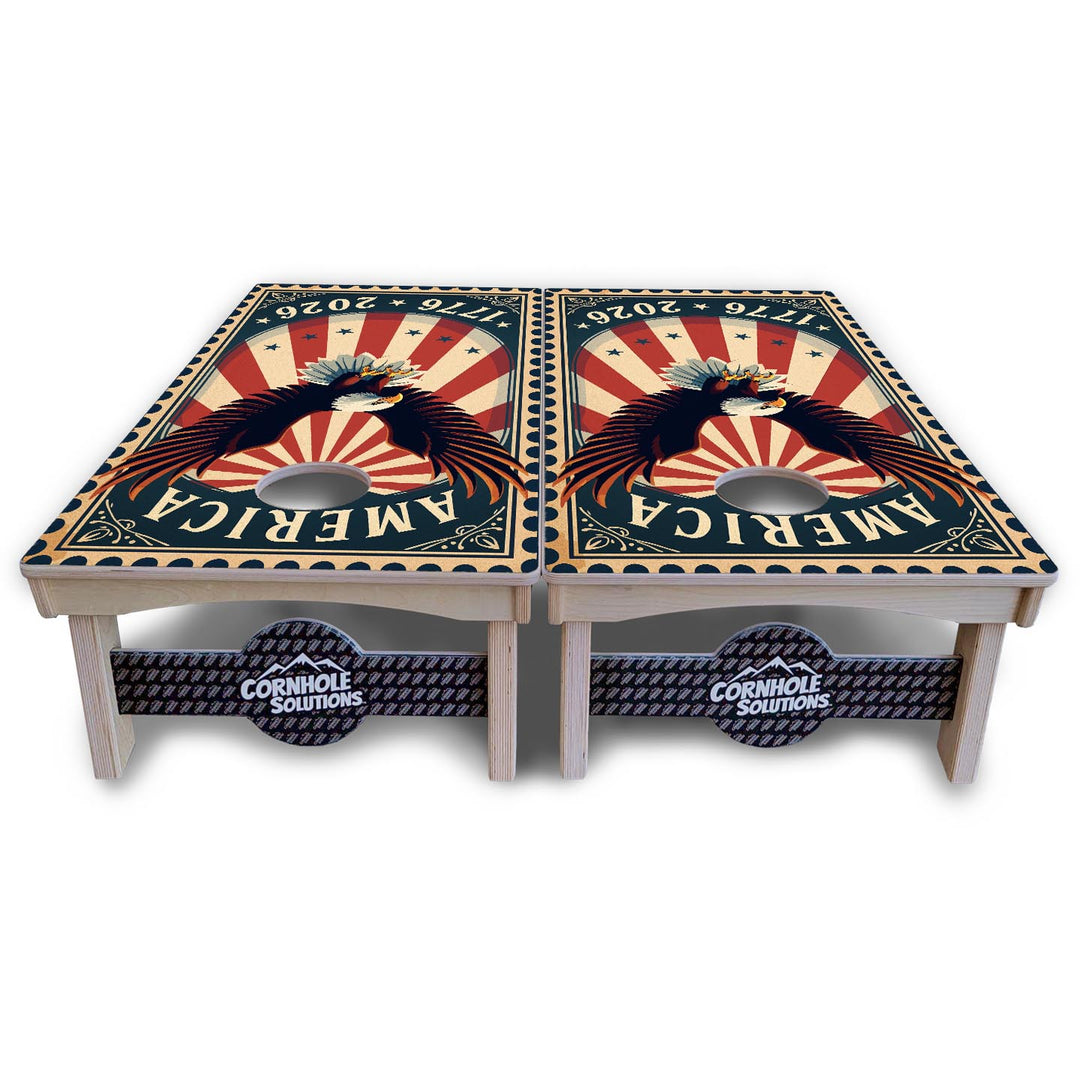 America Stamp Collection Cornhole Boards – UV Printed, Professional UV Clear Coat, 3/4" Baltic Birch, Pro Lite or Pro Elite