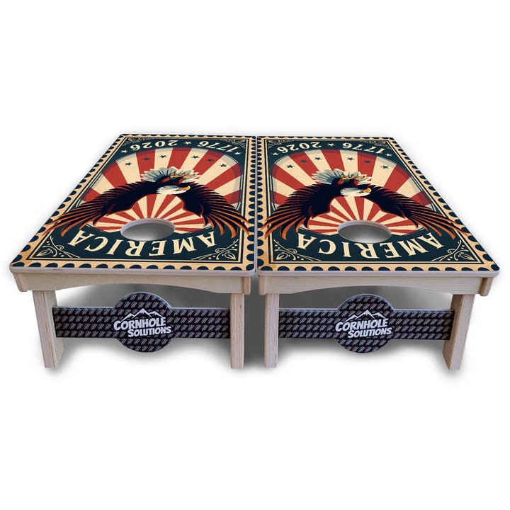America Stamp Collection Cornhole Boards – UV Printed, Professional UV Clear Coat, 3/4" Baltic Birch, Pro Lite or Pro Elite