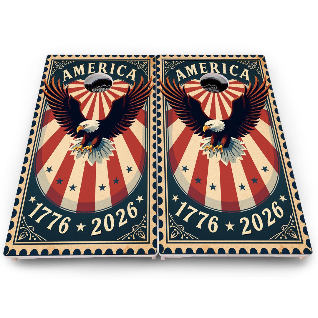 America Stamp Collection Cornhole Boards – UV Printed, Professional UV Clear Coat, 3/4" Baltic Birch, Pro Lite or Pro Elite