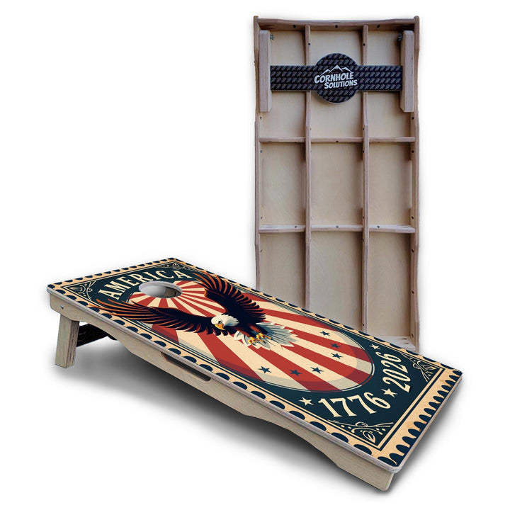 America Stamp Collection Cornhole Boards – UV Printed, Professional UV Clear Coat, 3/4" Baltic Birch, Pro Lite or Pro Elite