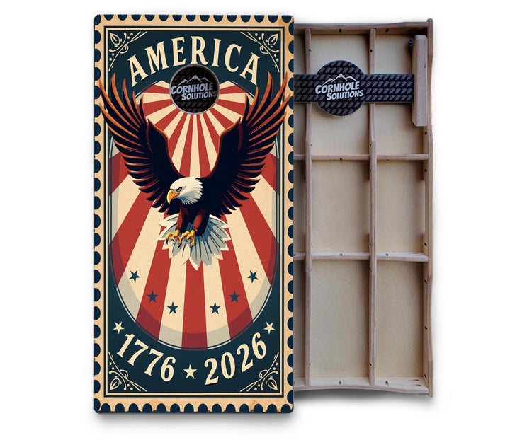 America Stamp Collection Cornhole Boards – UV Printed, Professional UV Clear Coat, 3/4" Baltic Birch, Pro Lite or Pro Elite